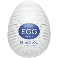 TENGA Huevo Misty- Funda Masturbadora- 4.9 x 6.1 x 4.9 cm- Color Blanco - Azul Marino - Plata - 40 gr